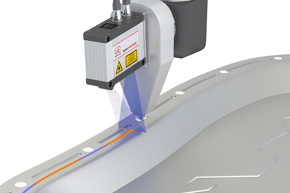 Kleberaube mit Laser-Profil-Scanner