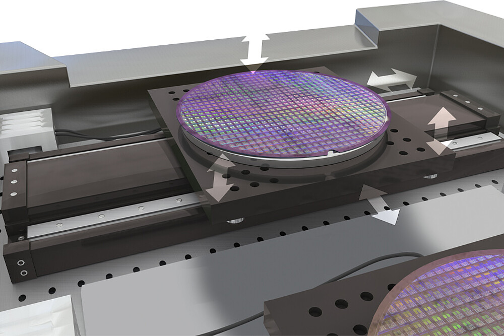 Polohování waferového stolu