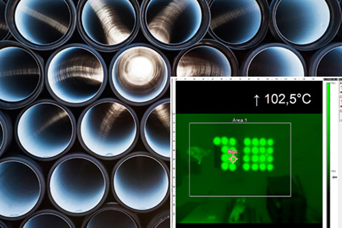 Temperature monitoring in the production of insulation materials